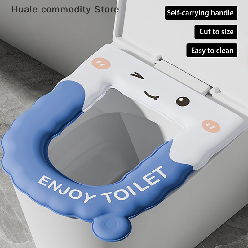 Home Bathroom Accessories - Reusable Waterproof Toilet Seat Cover Washable