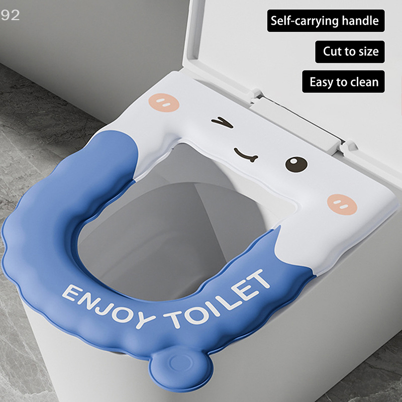 Home Bathroom Accessories - Reusable Waterproof Toilet Seat Cover Washable