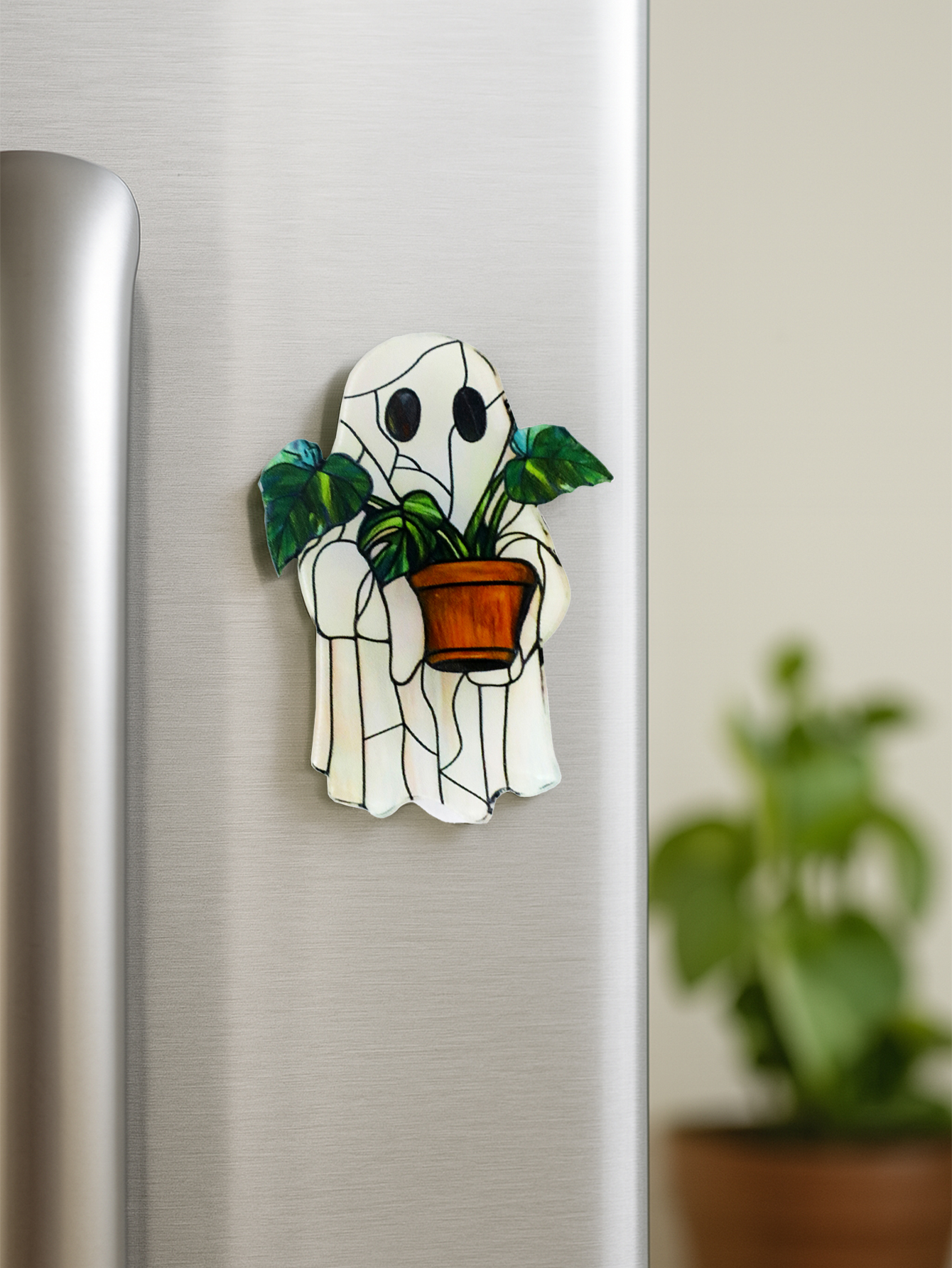 Home Bathroom Furniture - Halloween Ghost Acrylic Sticker, Cute Ghost