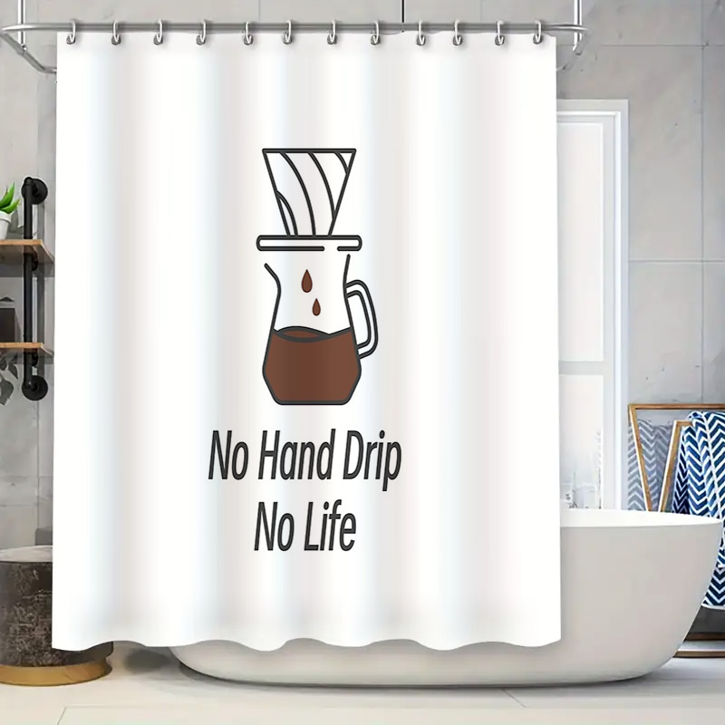 Home Bathroom Ideas - Coffee Lover Shower Curtain Funny Cafe