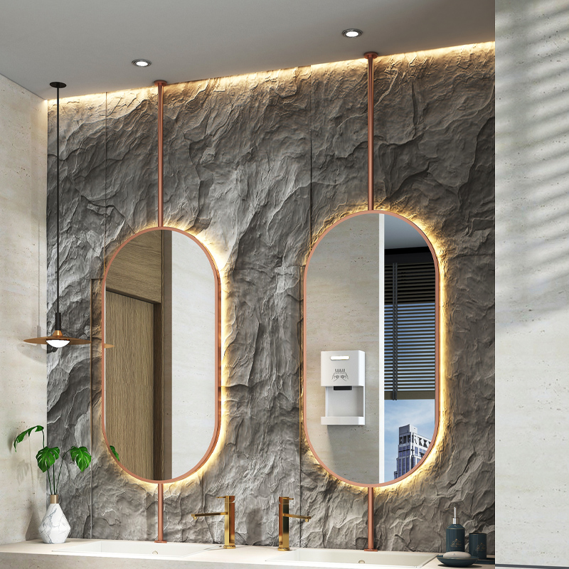 Home Bathroom Furniture - Size60x90cm Ceiling Oval Hanging Mirror Modern
