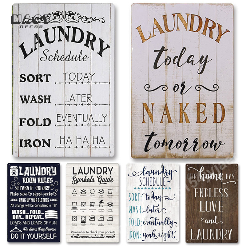 Slogan Metal Tin Sign Laundry  – Home Bathroom Furniture Bewertung und Preis
