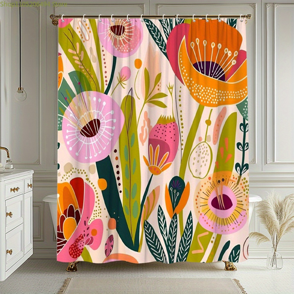 Vibrant Floral Pattern Shower  – Home Bathroom Ideas Bewertung und Preis
