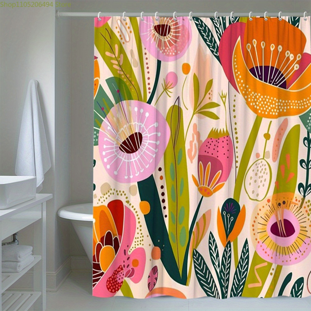 Vibrant Floral Pattern Shower  – Home Bathroom Ideas Bewertung und Preis