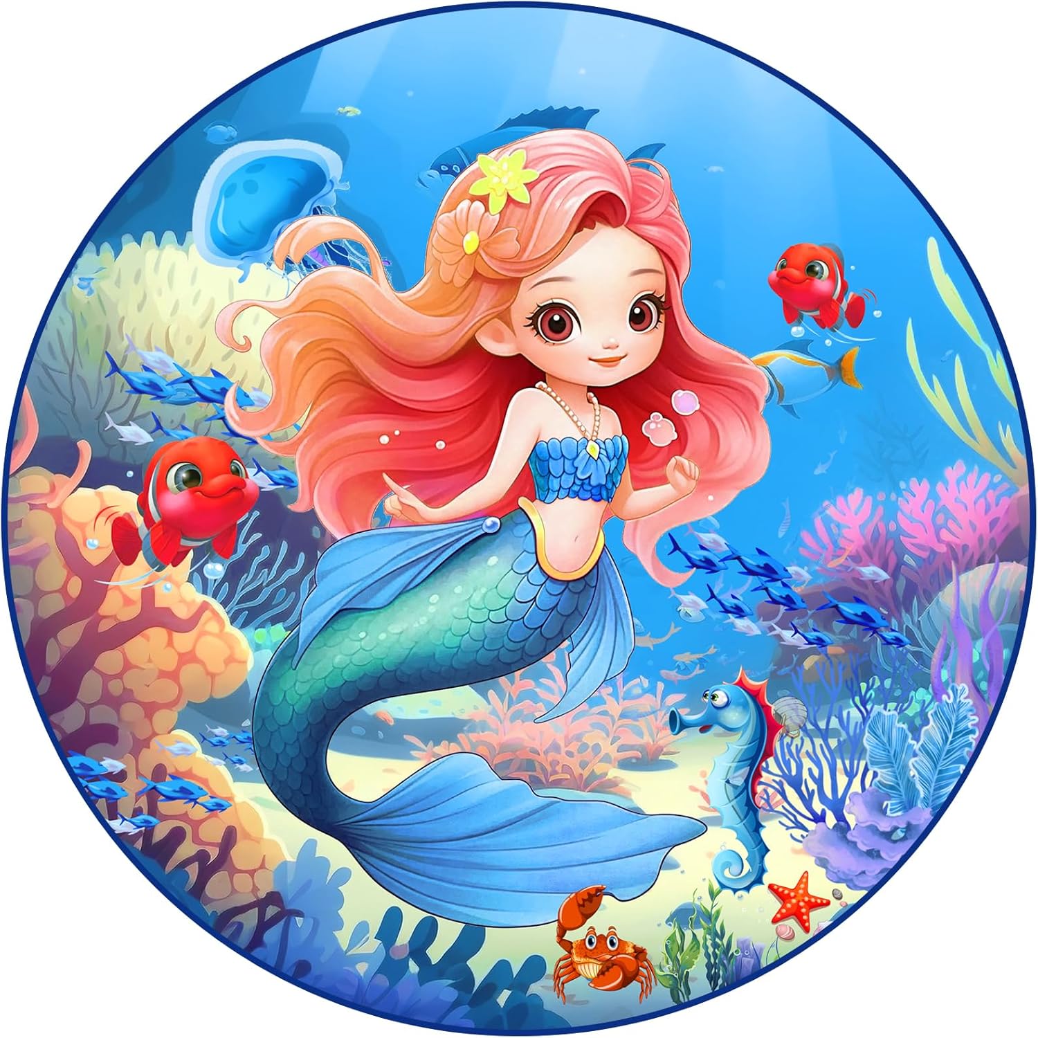 Mermaid Underwater Scene Round – Home Bathroom Scene Bewertung und Preis