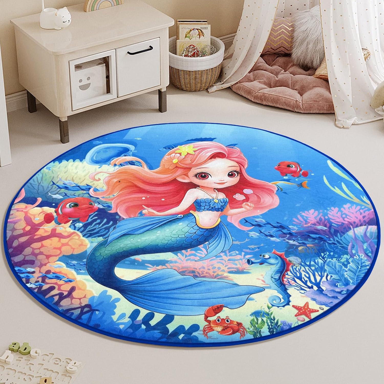 Mermaid Underwater Scene Round – Home Bathroom Scene Bewertung und Preis