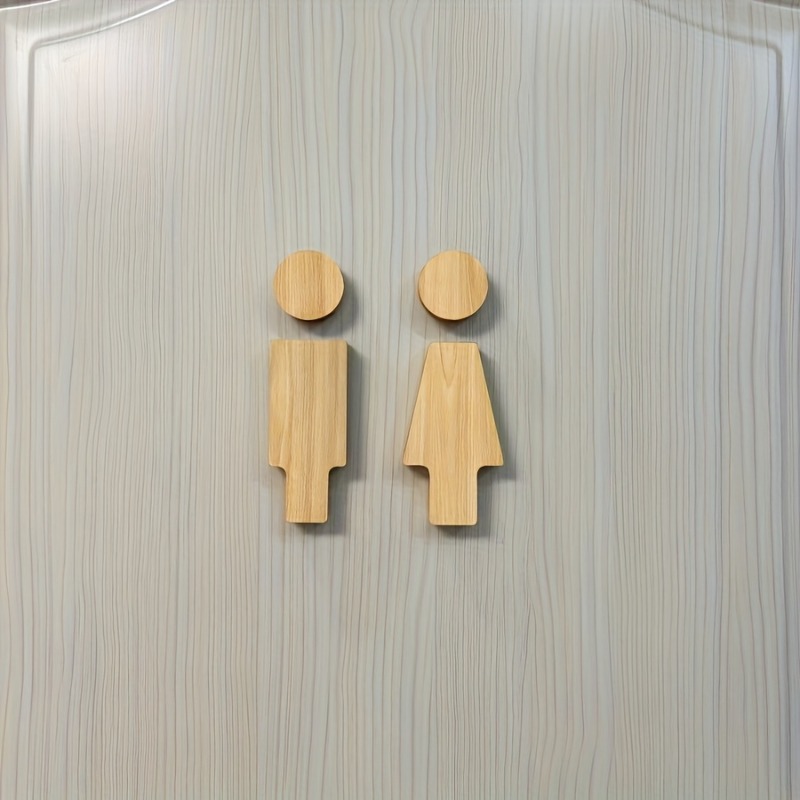 2PCS Wooden Bathroom Sign for  – Home Bathroom Accessories Bewertung und Preis