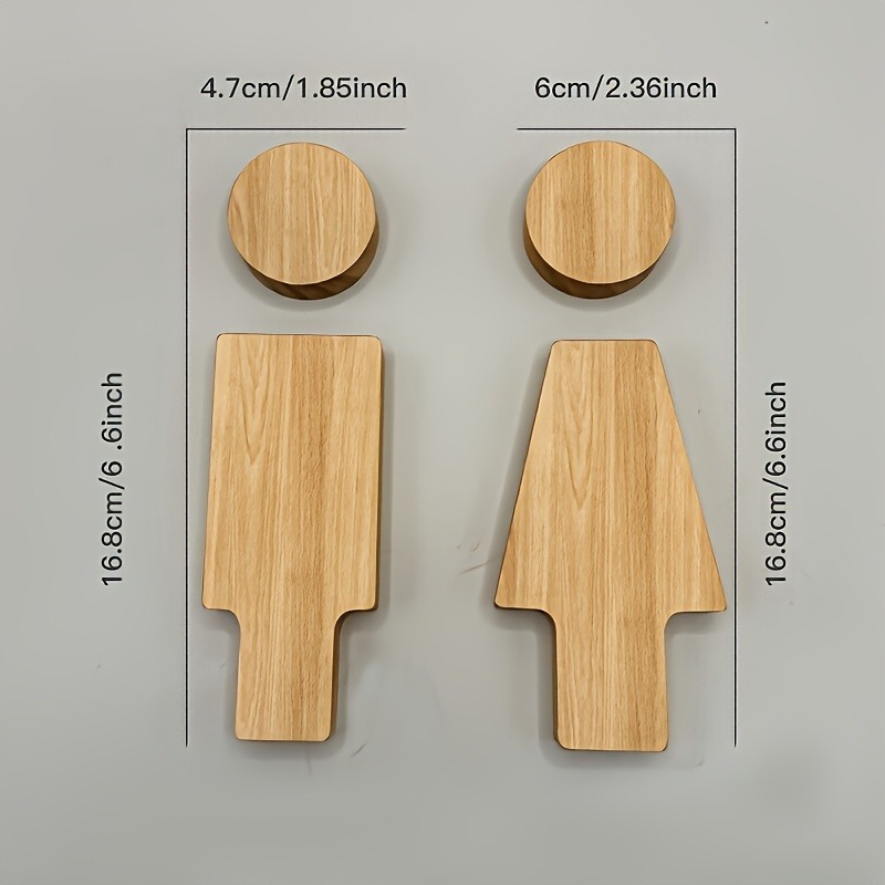 2PCS Wooden Bathroom Sign for  – Home Bathroom Accessories Bewertung und Preis