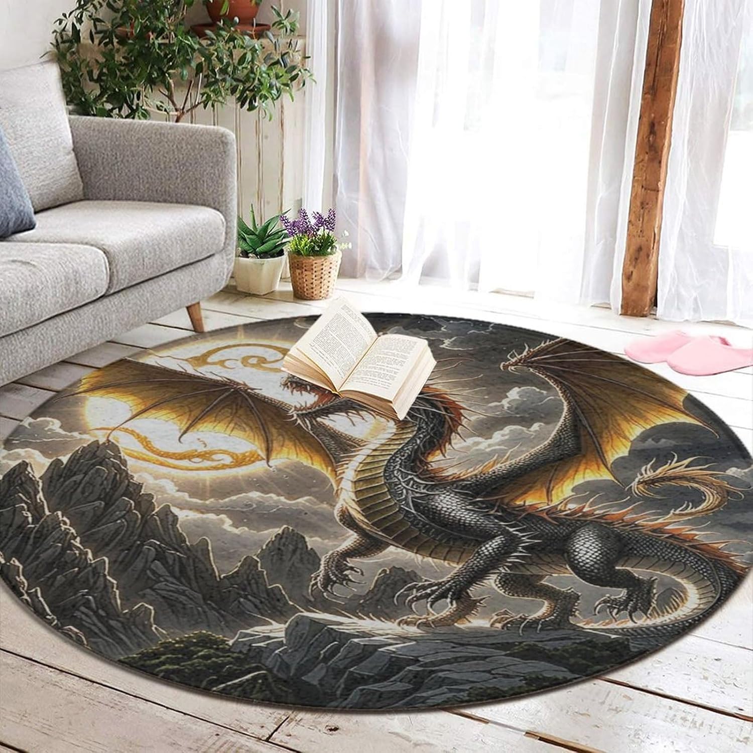 Majestic Dragon Round Rug Fant – Home Bathroom Scene Bewertung und Preis