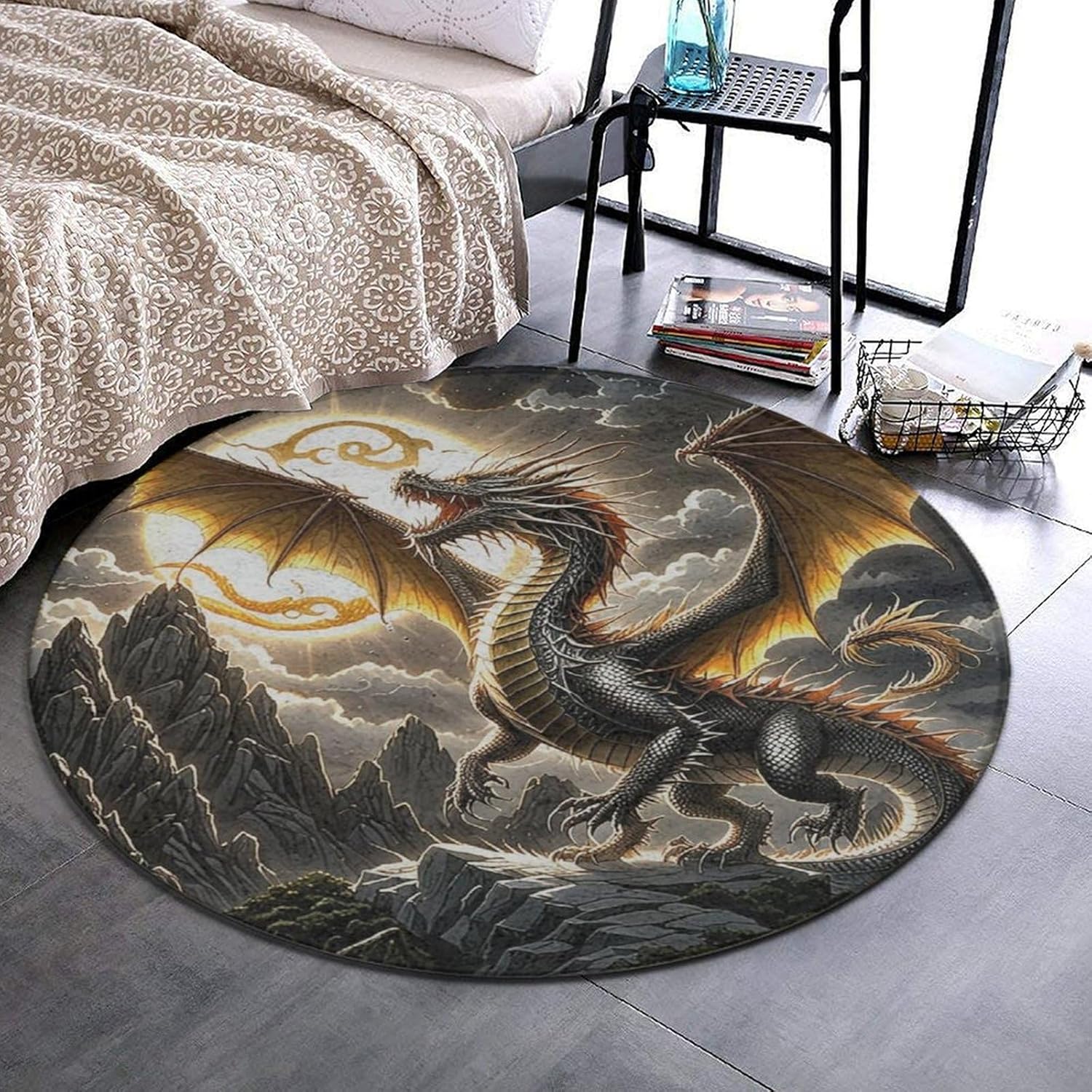 Majestic Dragon Round Rug Fant – Home Bathroom Scene Bewertung und Preis