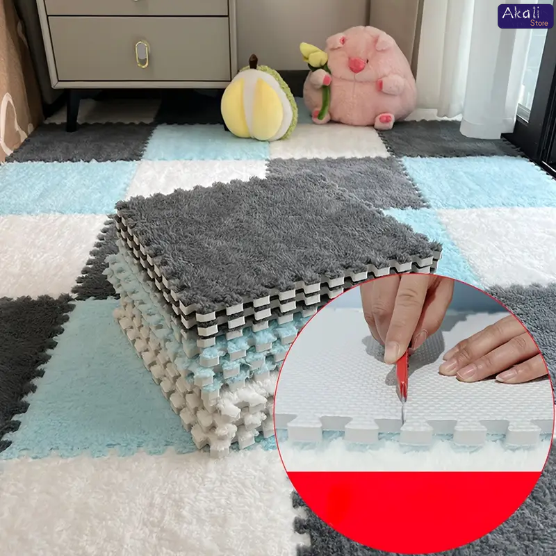 4/12pcs Plush Puzzle Foam Floo – Home Goods Bathroom Mats Bewertung und Preis