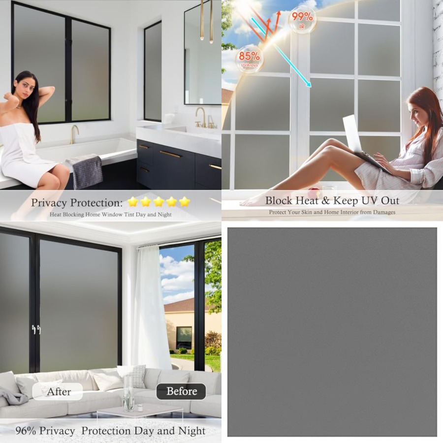 Window Privacy Film Frosted Gl – Home Bathroom Window Tint Bewertung und Preis