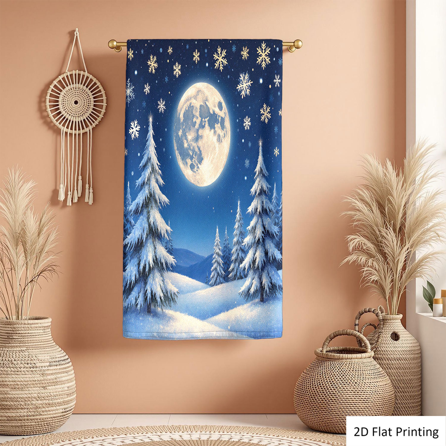 1Pc Snowflakes Moon Fir Trees  – Home Bathroom Scene Bewertung und Preis