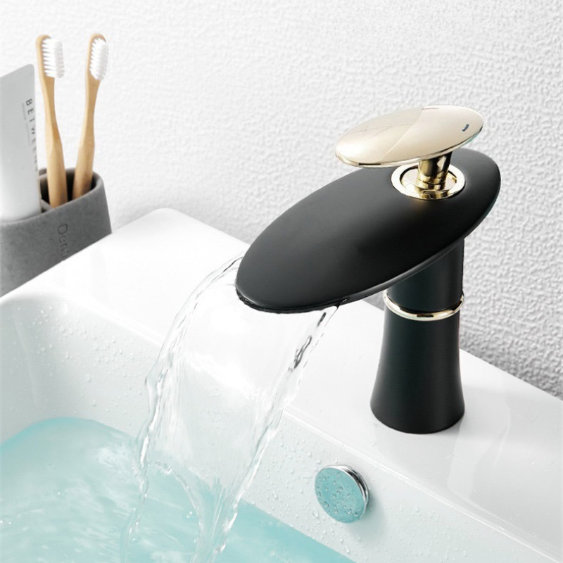 White/Black Gold Waterfall Bas – Home Hardware Bathroom Faucets Bewertung und Preis
