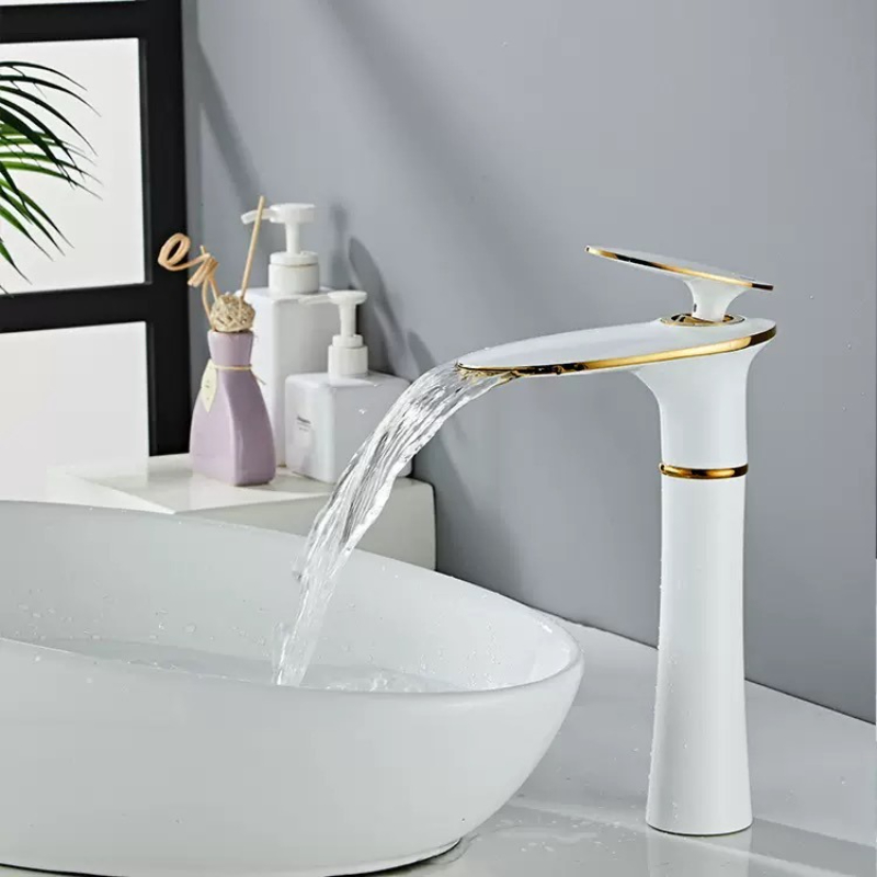 White/Black Gold Waterfall Bas – Home Hardware Bathroom Faucets Bewertung und Preis