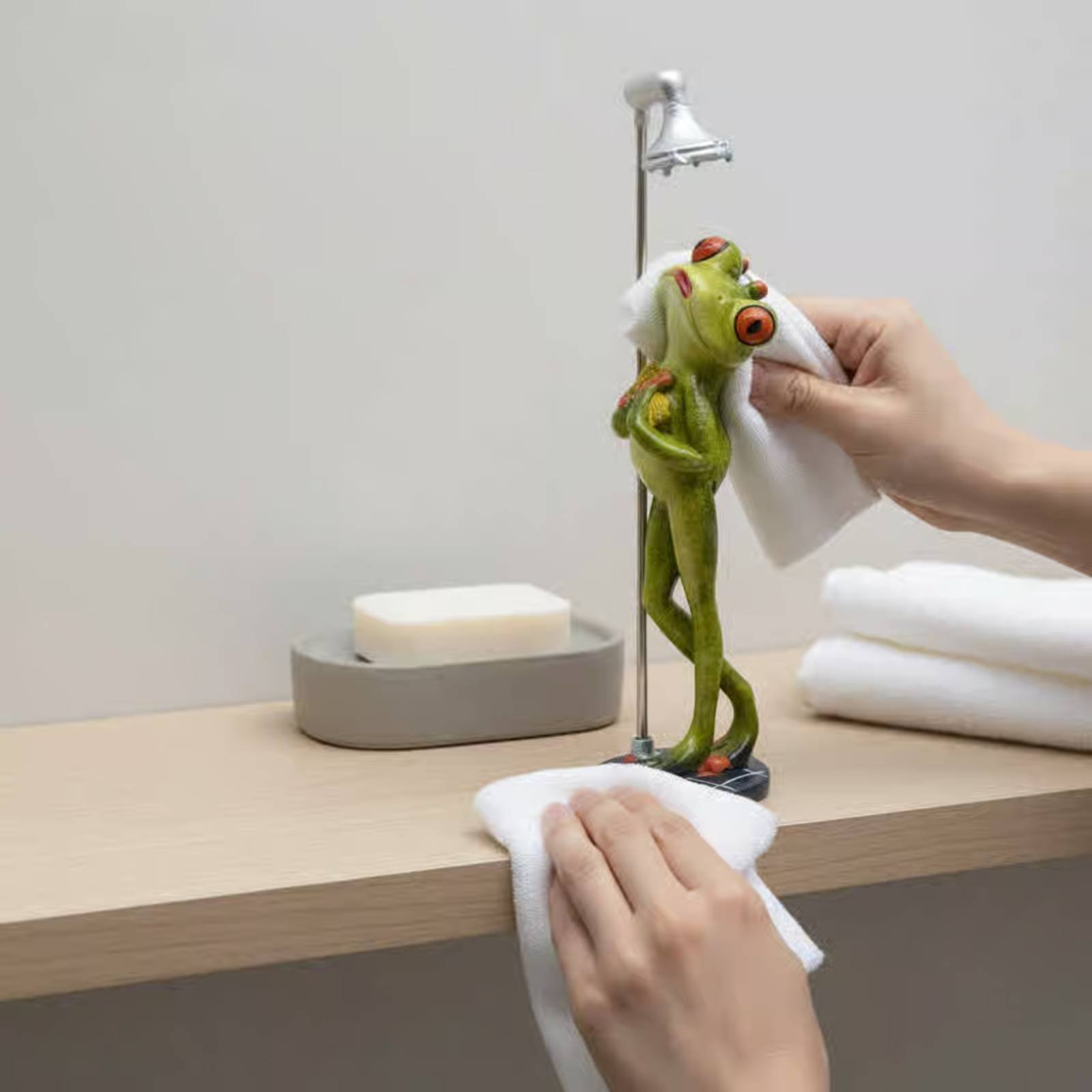 Showering Frog Figurine Great  – Home Bathroom Shower Bewertung und Preis