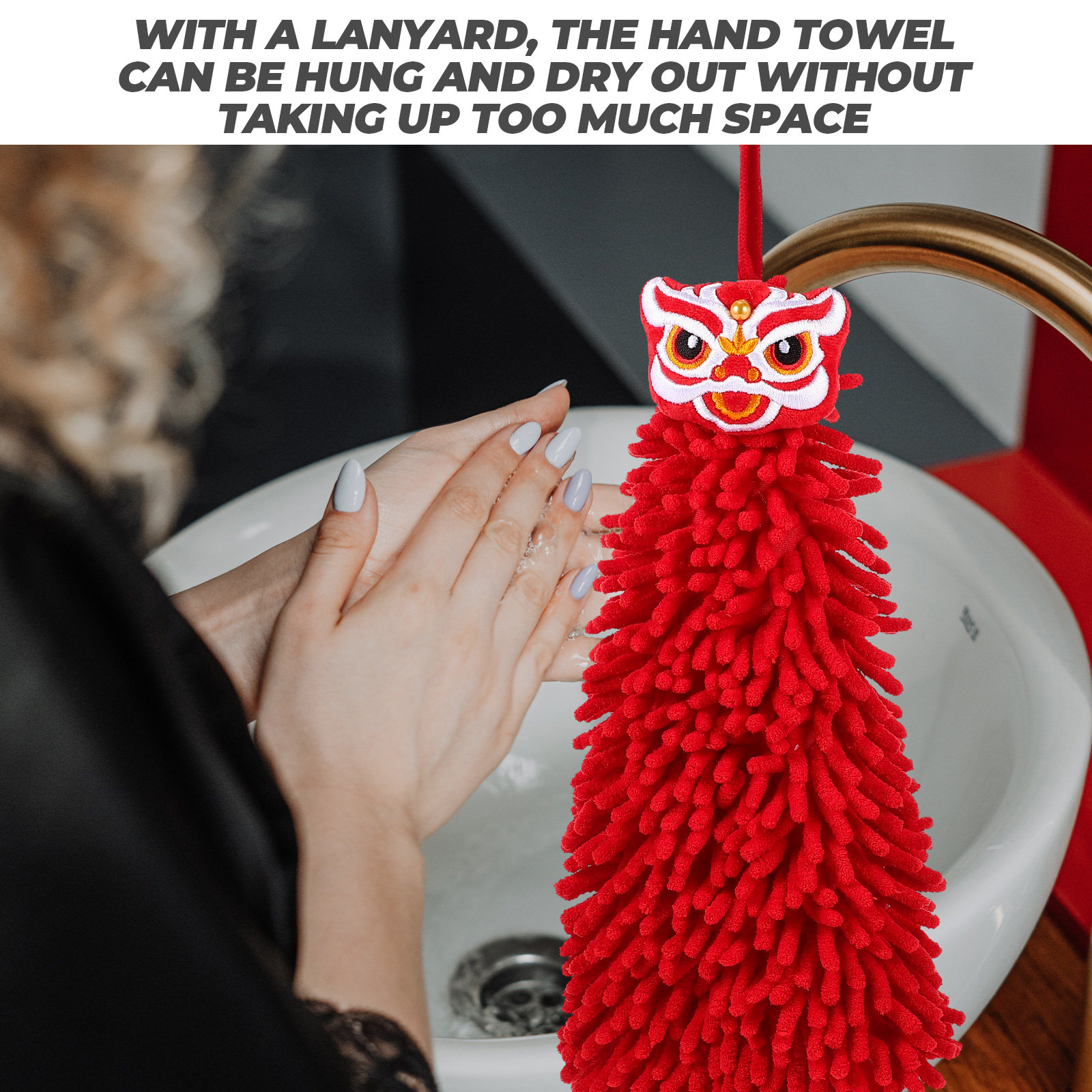 Chenille Hand Towel Lion Desig – Home Bathroom Design Bewertung und Preis