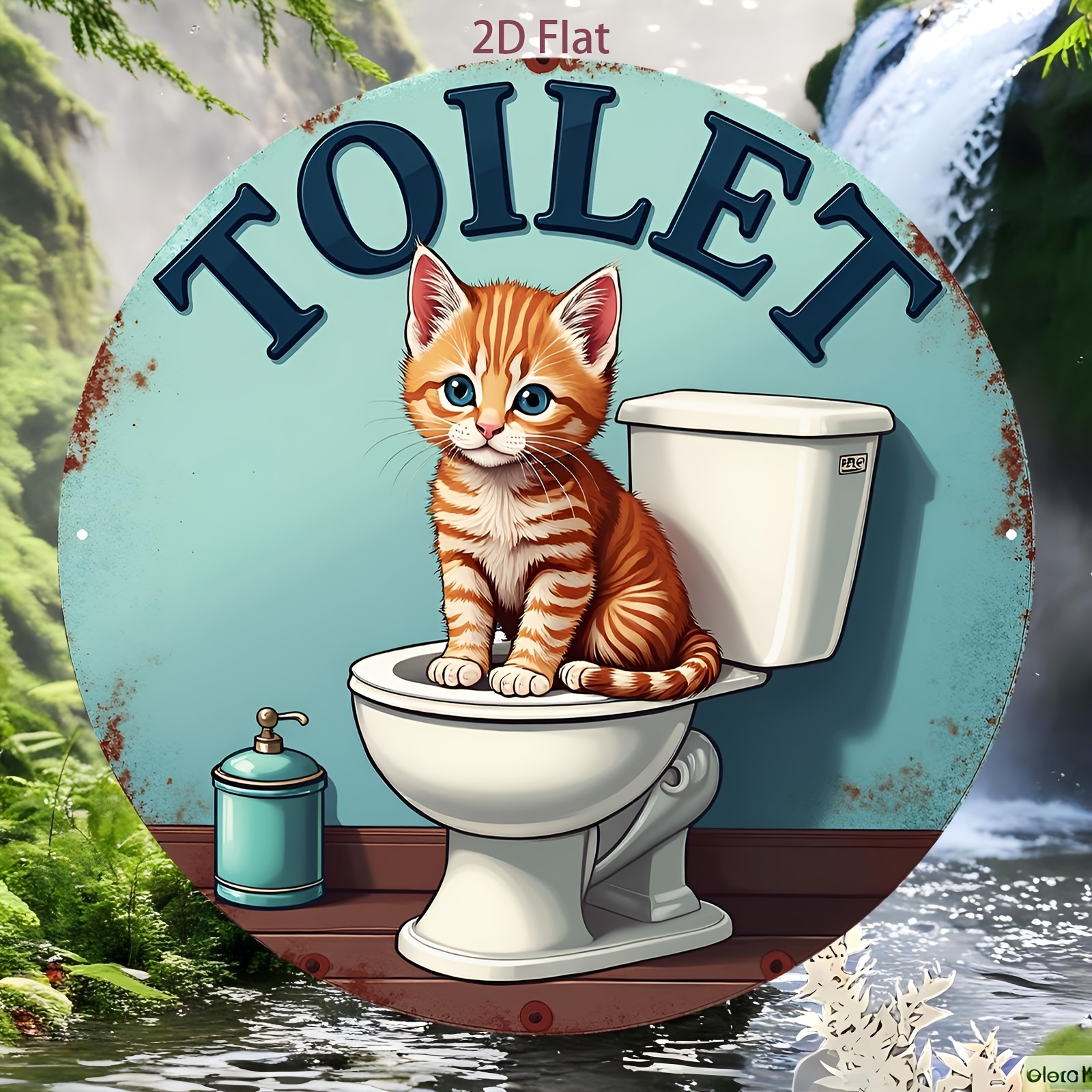 Aluminum Sign, Cute Cat Toilet – Home Bathroom Scene Bewertung und Preis
