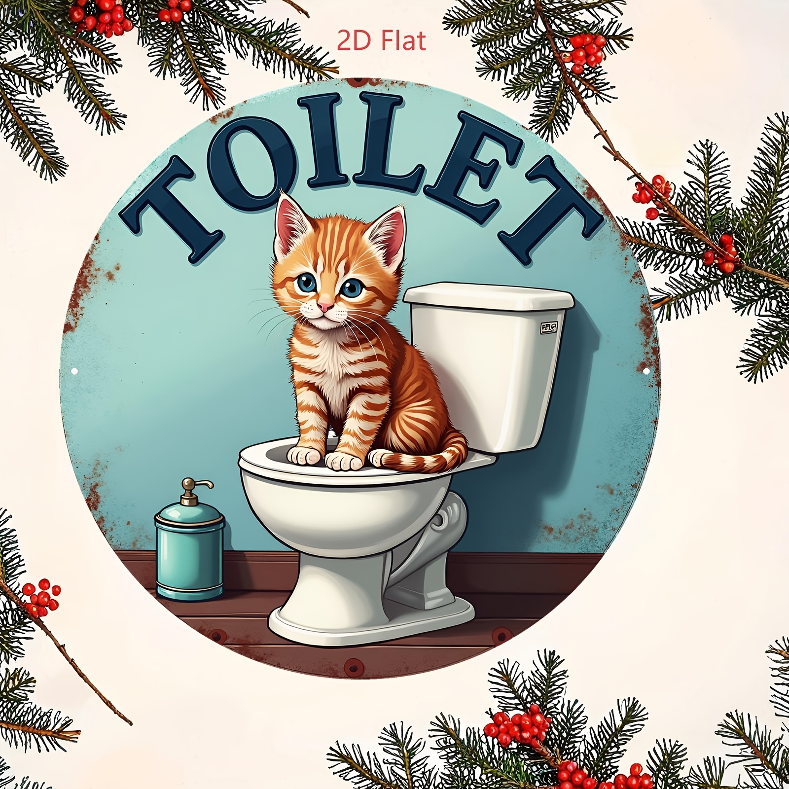 Aluminum Sign, Cute Cat Toilet – Home Bathroom Scene Bewertung und Preis