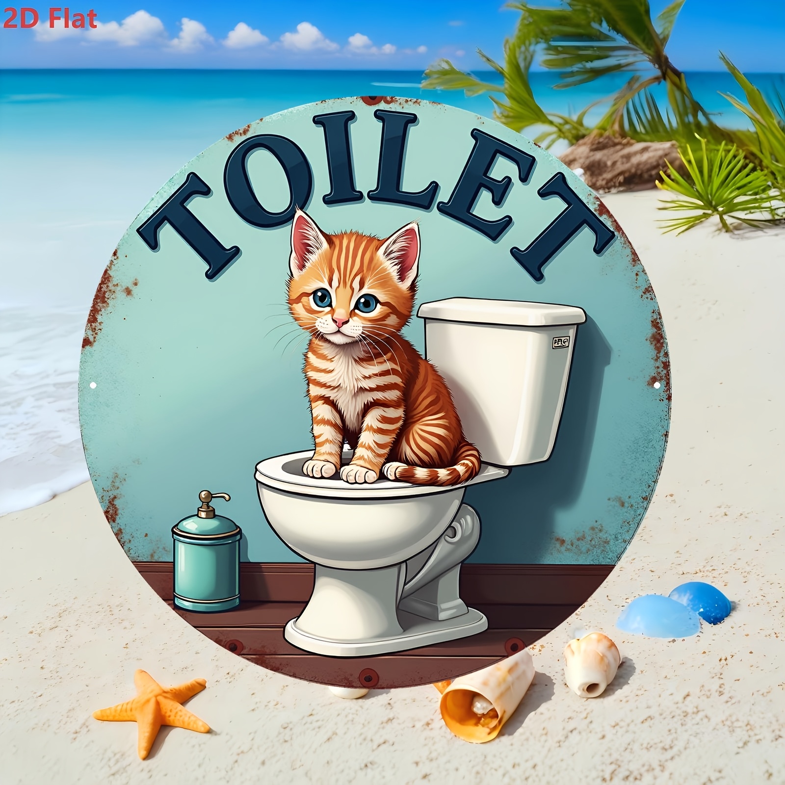 Aluminum Sign, Cute Cat Toilet – Home Bathroom Scene Bewertung und Preis