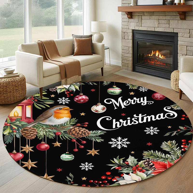 1pc Christmas round carpet: Sa – Home Bathroom Scene Bewertung und Preis