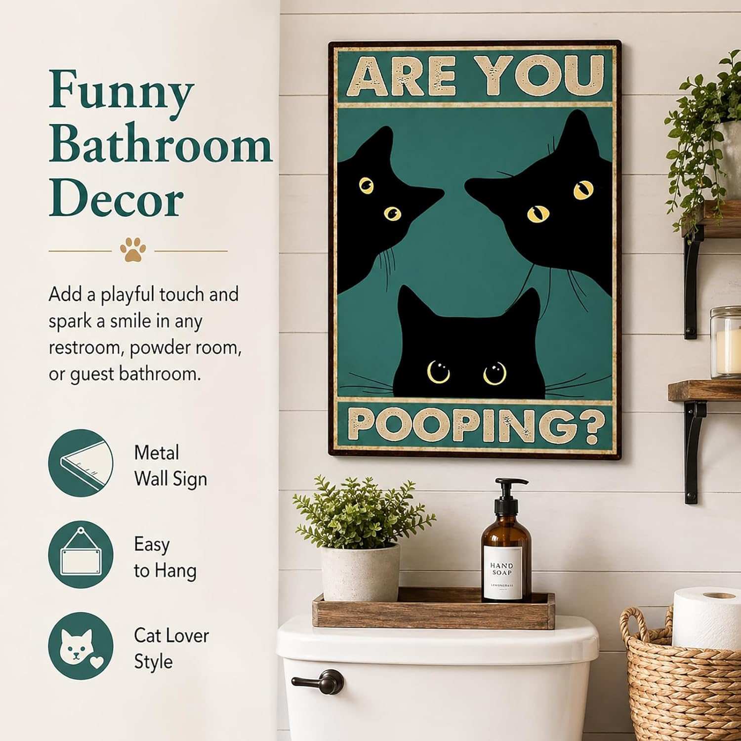 Vintage Decor Black Cat Wall A – Home Bathroom Furniture Bewertung und Preis