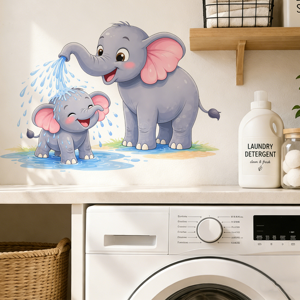 New Cartoon Elephant Wall Stic – Home Bathroom Scene Bewertung und Preis