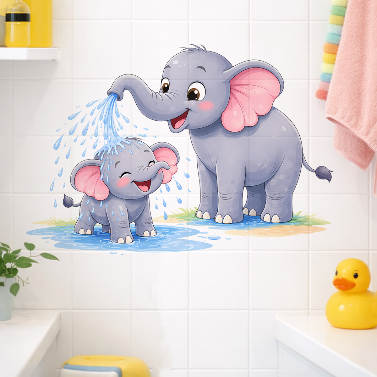 New Cartoon Elephant Wall Stic – Home Bathroom Scene Bewertung und Preis