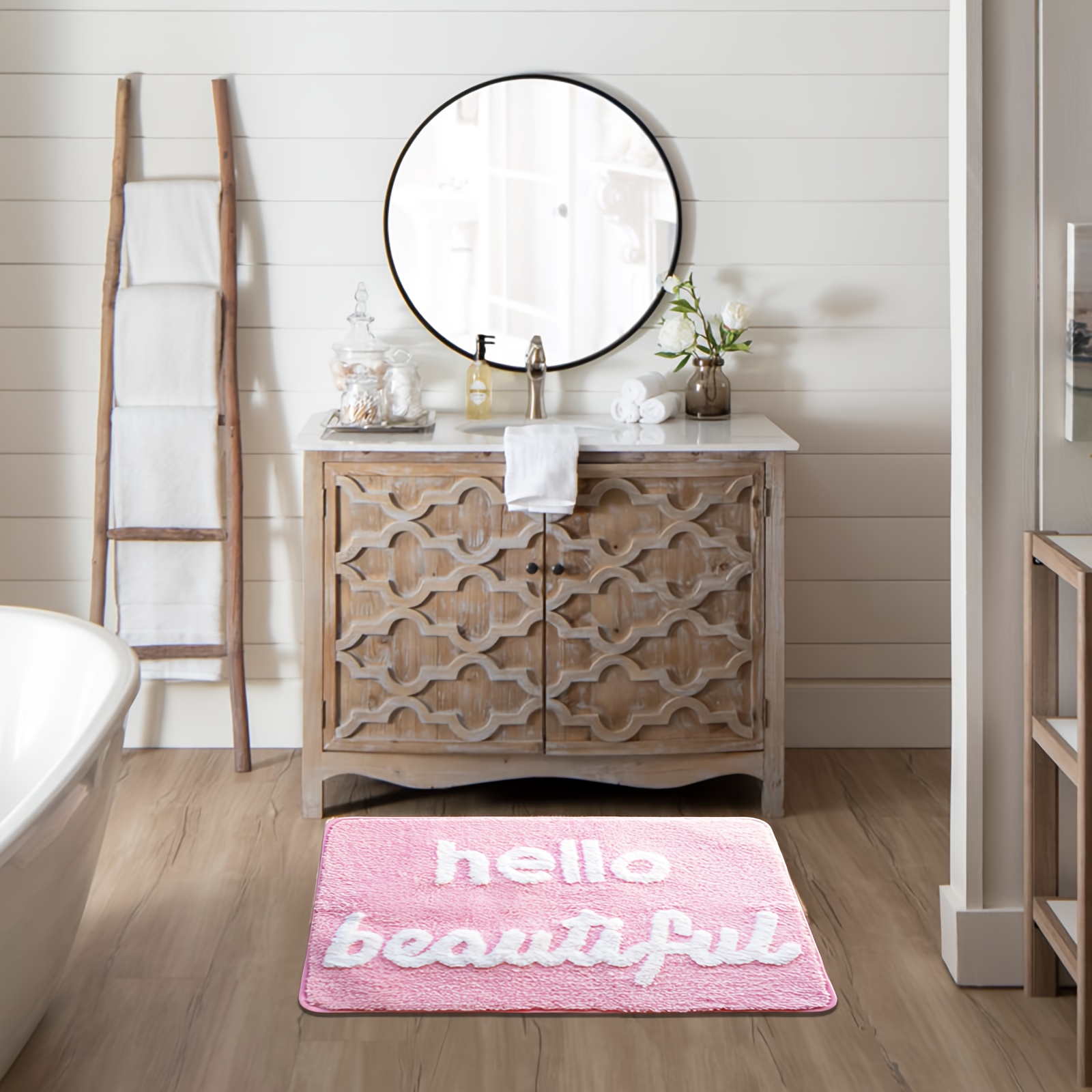 1pc, Hello Beautiful Non-slip  – Home Goods Bathroom Mats Bewertung und Preis