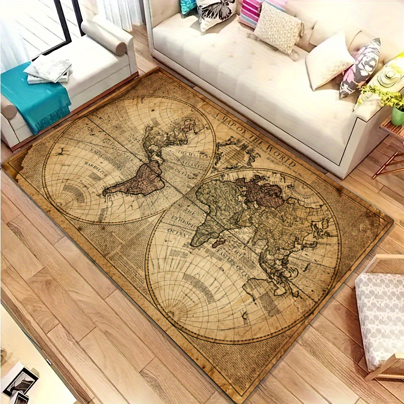 Vintage Map Design Non-Slip Fl – Home Toilet Bathroom Design Bewertung und Preis