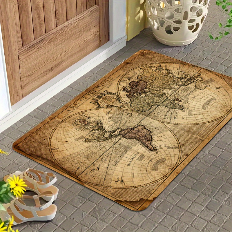 Vintage Map Design Non-Slip Fl – Home Toilet Bathroom Design Bewertung und Preis