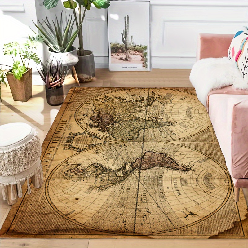Vintage Map Design Non-Slip Fl – Home Toilet Bathroom Design Bewertung und Preis