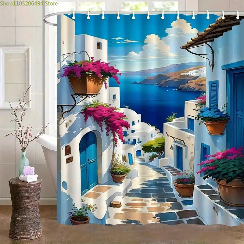 Santorini Greek Island Shower  – Home Bathroom Ideas Bewertung und Preis