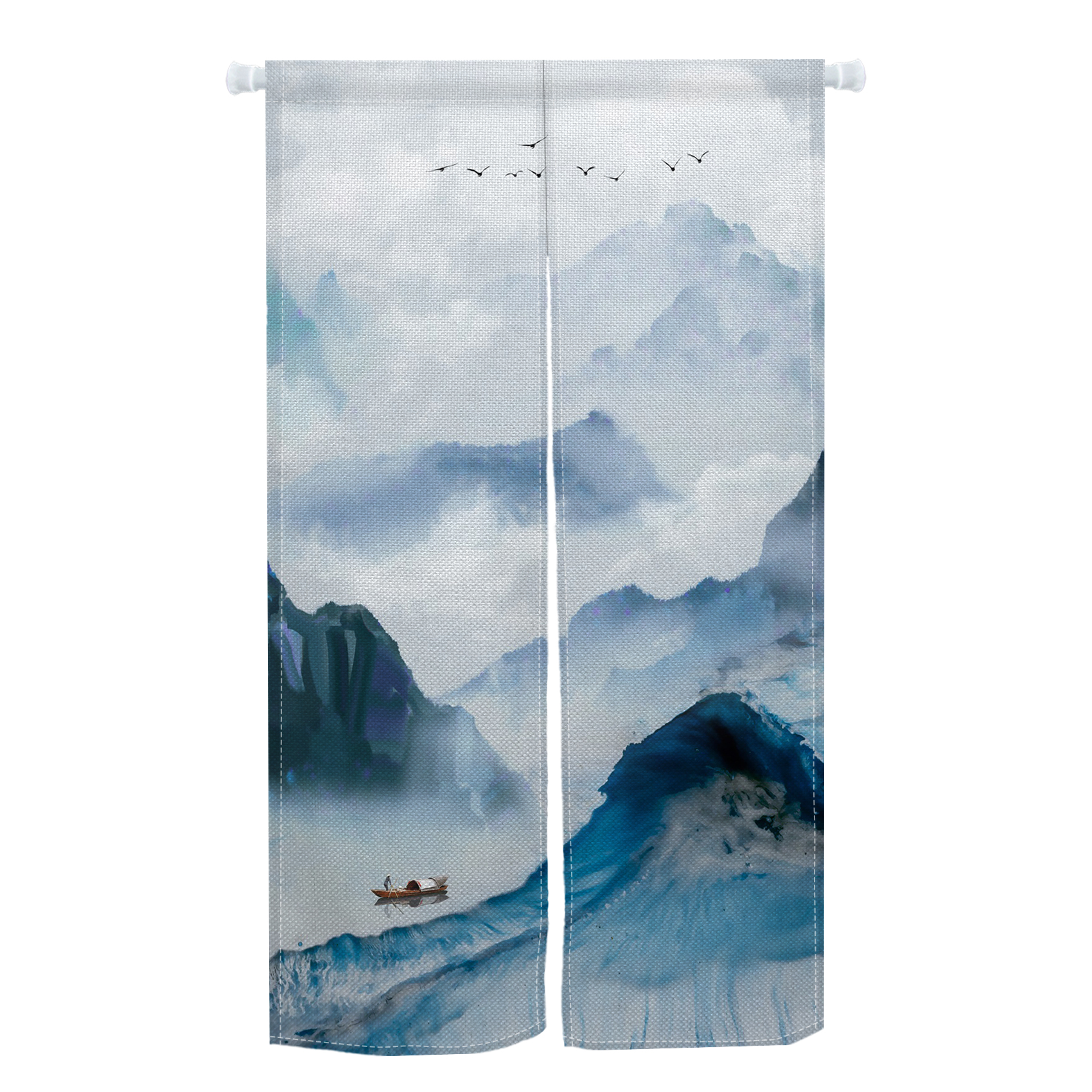 Chinese Ink Mountain Door Curt – Japan Bathroom.Home Bewertung und Preis