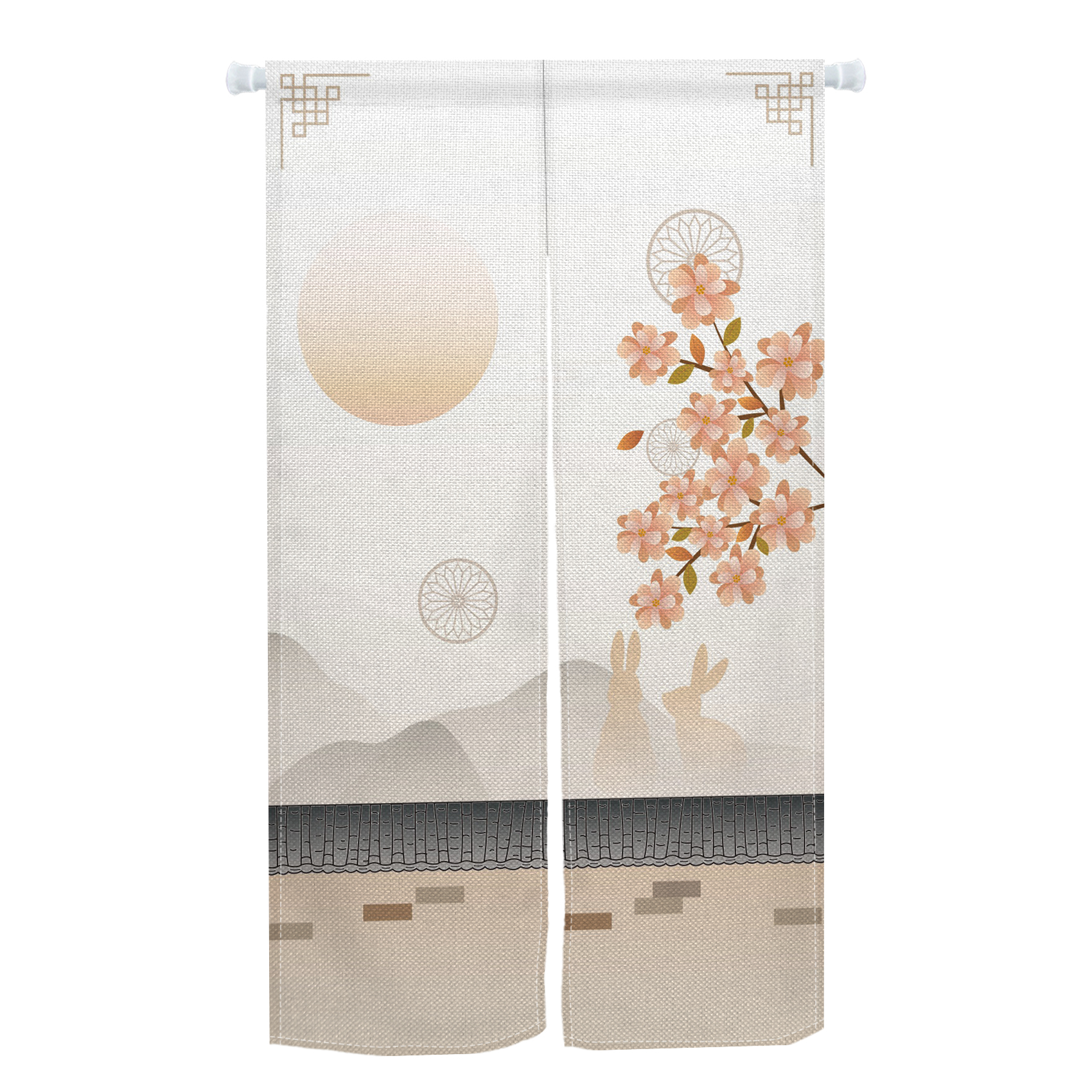 Chinese Ink Mountain Door Curt – Japan Bathroom.Home Bewertung und Preis