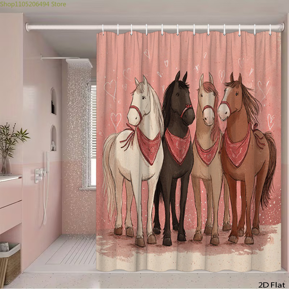 Cute Horses Shower Curtain, Ca – Home Bathroom Ideas Bewertung und Preis